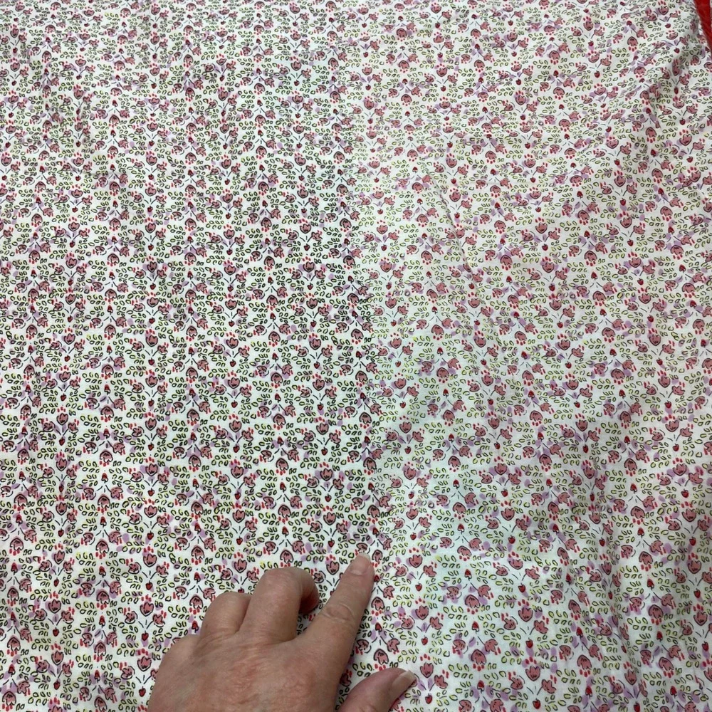 The Land of Nod Brushstroke Floral Duvet Cover Size Twin Pink Reversible Cotton